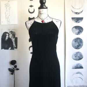 VINTAGE 1990's VELVET MAXI DRESS W/ JEWEL STRAPS